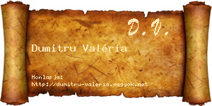 Dumitru Valéria névjegykártya